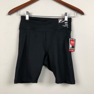 Fila Women's High Rise XS Black Bike Shorts